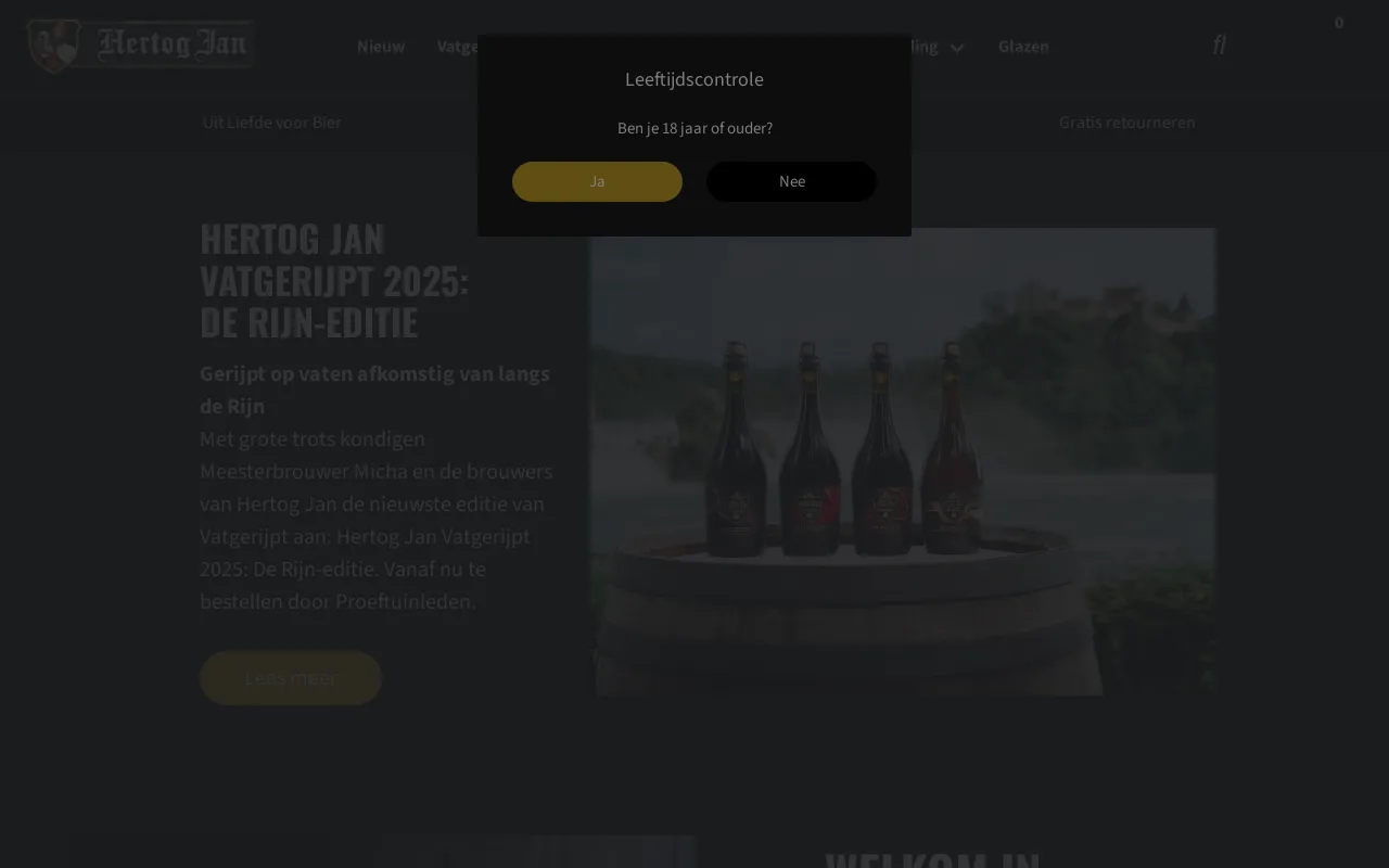 Hertog Jan Online Brouwerijwinkel screenshot