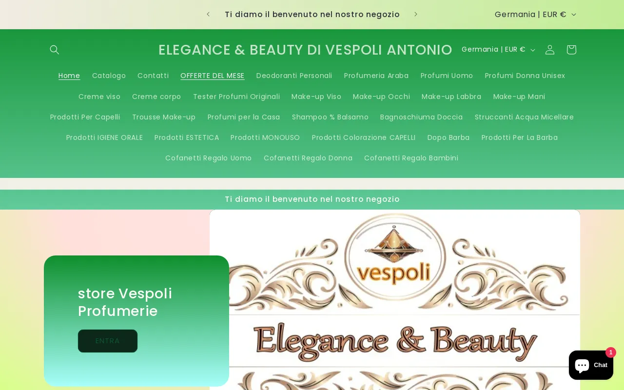 ELEGANCE & BEAUTY DI VESPOLI ANTONIO website screenshot