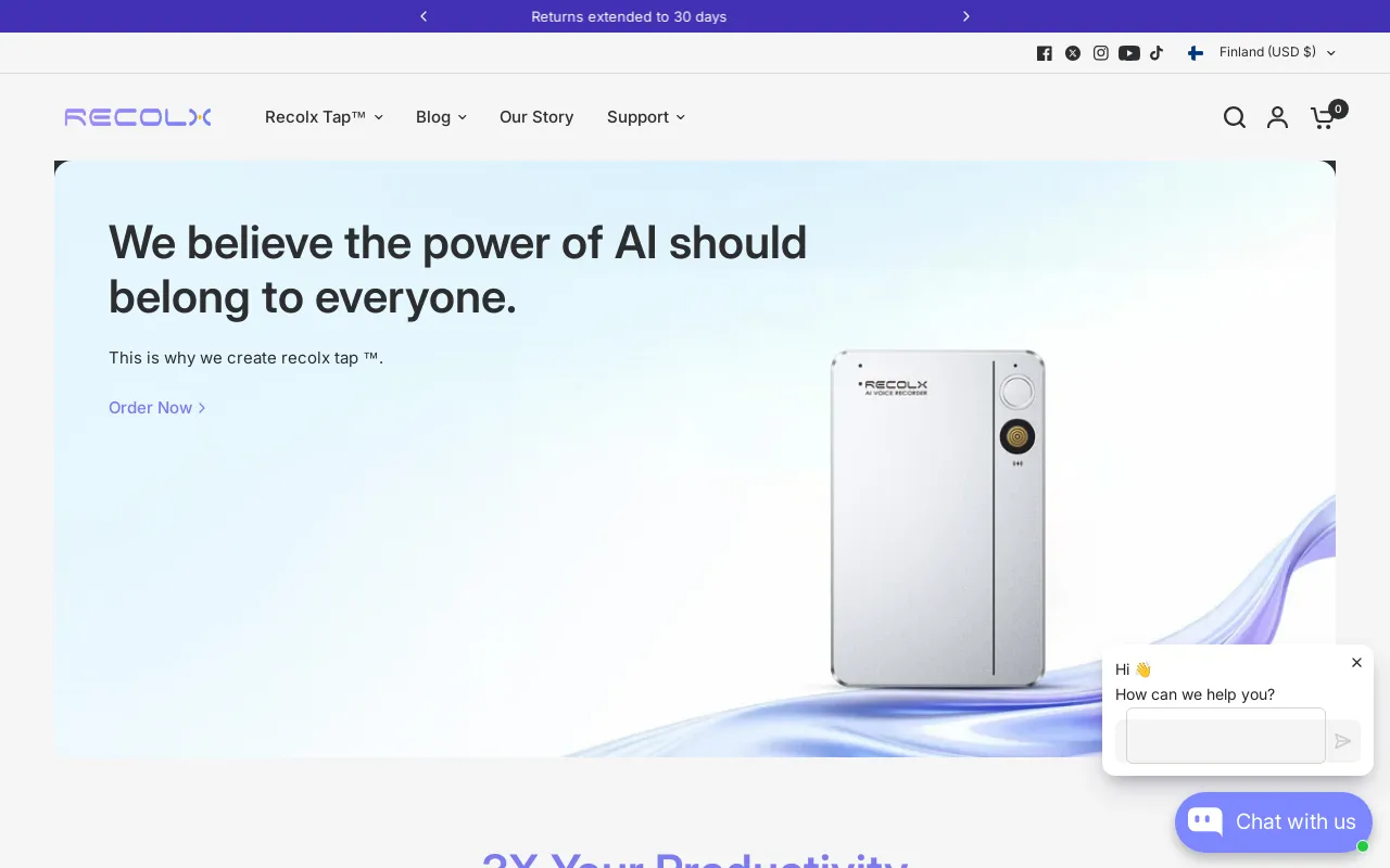 Recolx.ai website screenshot